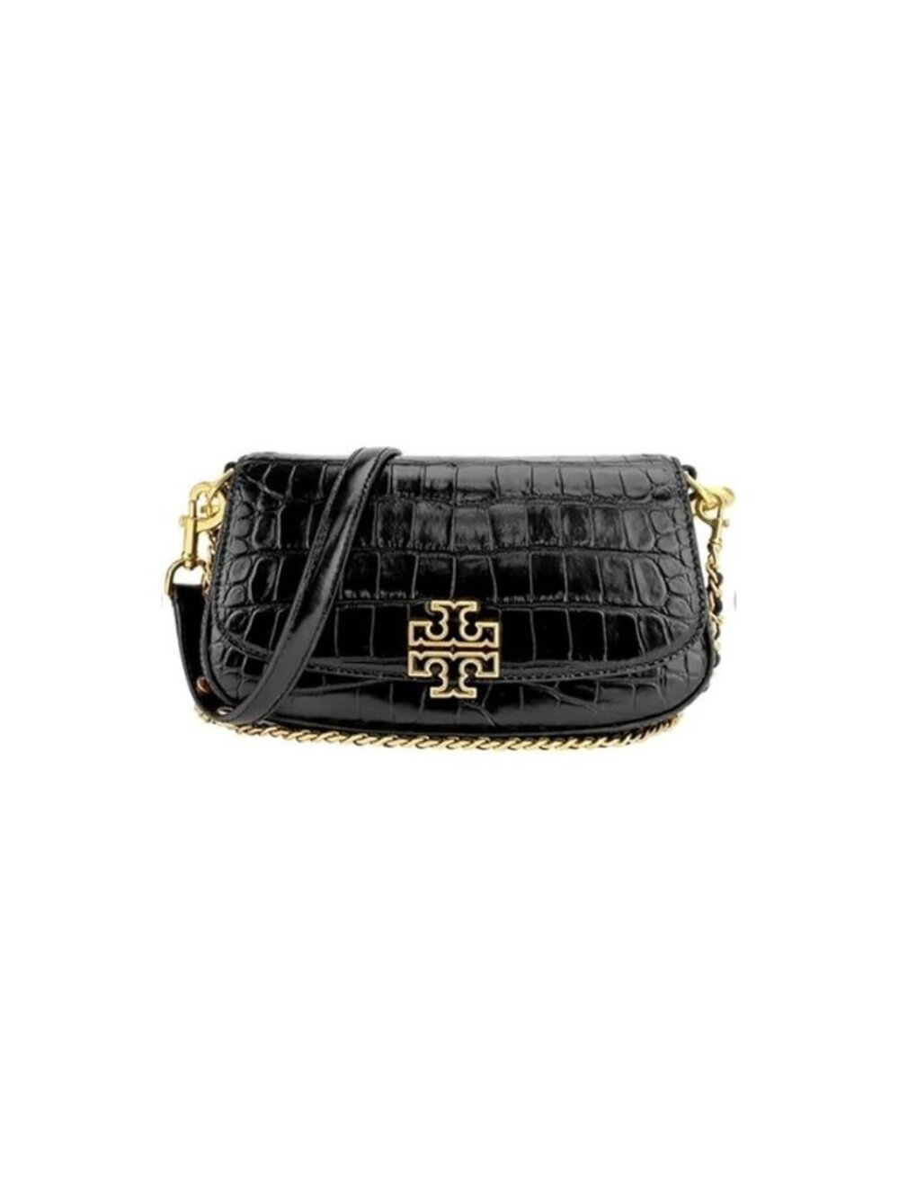 Burch 141015 Black Embossed Leather Convertible Clutch Crossbody Bag NWT